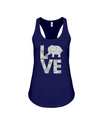 Elephant Love Tank-Top - Gray - Navy / S - Clothing elephants womens t-shirts