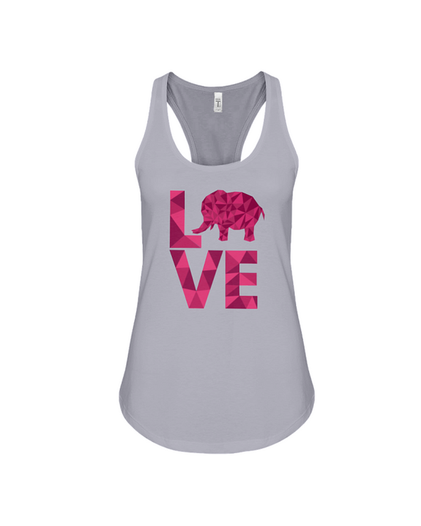 Elephant Love Tank-Top - Hot Pink - Athletic Heather / S - Clothing elephants womens t-shirts