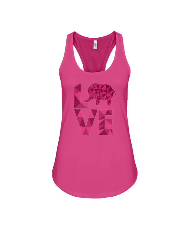 Elephant Love Tank-Top - Hot Pink - Berry / S - Clothing elephants womens t-shirts