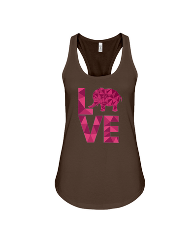 Elephant Love Tank-Top - Hot Pink - Chocolate / S - Clothing elephants womens t-shirts