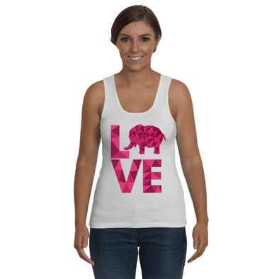 Elephant Love Tank-Top - Hot Pink - Clothing elephants womens t-shirts