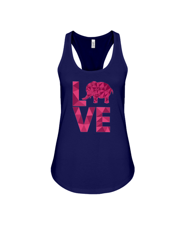 Elephant Love Tank-Top - Hot Pink - Navy / S - Clothing elephants womens t-shirts
