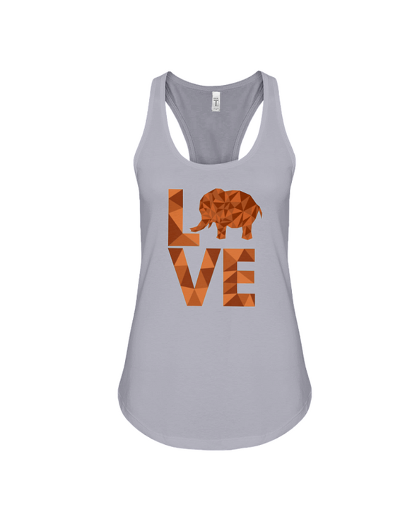 Elephant Love Tank-Top - Orange - Athletic Heather / S - Clothing elephants womens t-shirts