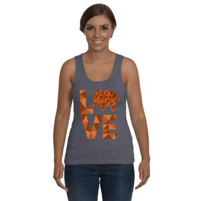 Elephant Love Tank-Top - Orange - Clothing elephants womens t-shirts