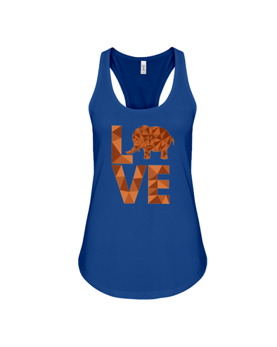 Elephant Love Tank-Top - Orange - True Royal / S - Clothing elephants womens t-shirts