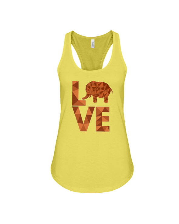 Elephant Love Tank-Top - Orange - Yellow / S - Clothing elephants womens t-shirts