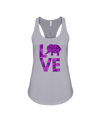 Elephant Love Tank-Top - Purple - Athletic Heather / S - Clothing elephants womens t-shirts
