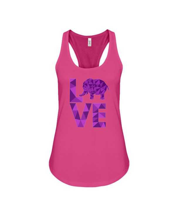 Elephant Love Tank-Top - Purple - Berry / S - Clothing elephants womens t-shirts