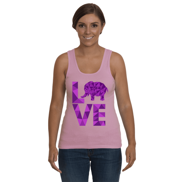 Elephant Love Tank-Top - Purple - Clothing elephants womens t-shirts