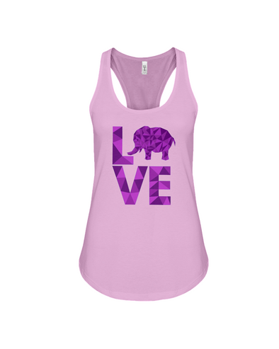 Elephant Love Tank-Top - Purple - Soft Pink / S - Clothing elephants womens t-shirts