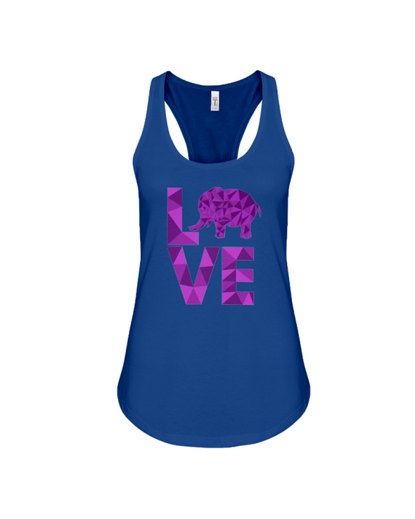 Elephant Love Tank-Top - Purple - True Royal / S - Clothing elephants womens t-shirts