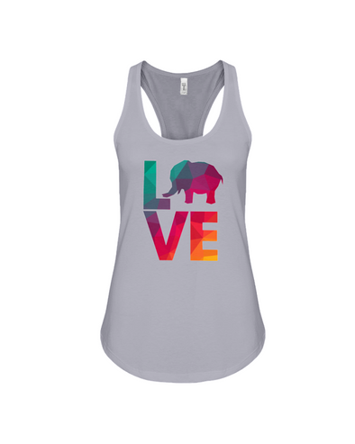 Elephant Love Tank-Top - Rainbow - Athletic Heather / S - Clothing elephants womens t-shirts
