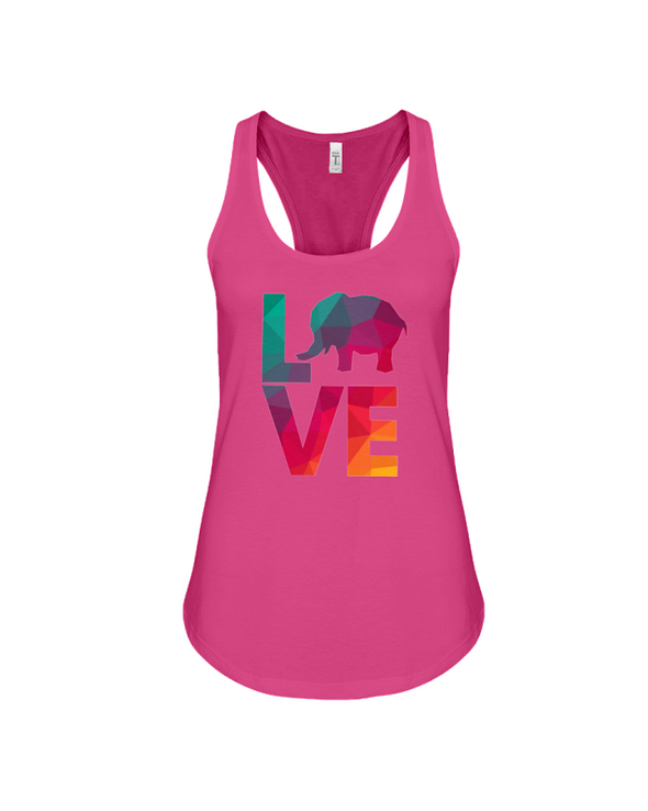 Elephant Love Tank-Top - Rainbow - Berry / S - Clothing elephants womens t-shirts