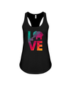 Elephant Love Tank-Top - Rainbow - Black / S - Clothing elephants womens t-shirts