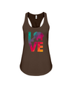 Elephant Love Tank-Top - Rainbow - Chocolate / S - Clothing elephants womens t-shirts