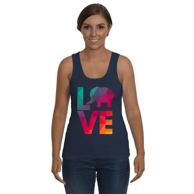 Elephant Love Tank-Top - Rainbow - Clothing elephants womens t-shirts
