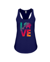Elephant Love Tank-Top - Rainbow - Navy / S - Clothing elephants womens t-shirts