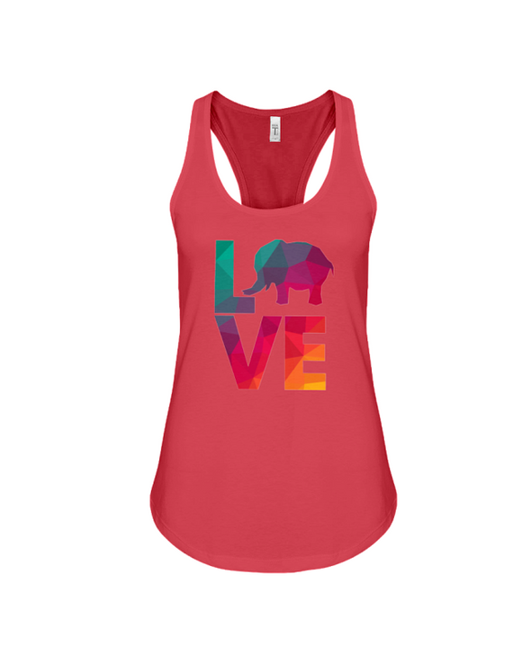 Elephant Love Tank-Top - Rainbow - Red / S - Clothing elephants womens t-shirts