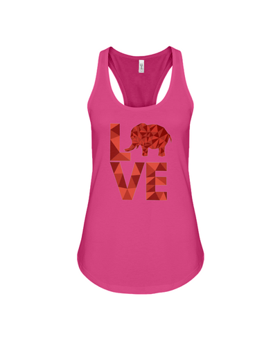 Elephant Love Tank-Top - Red - Berry / S - Clothing elephants womens t-shirts