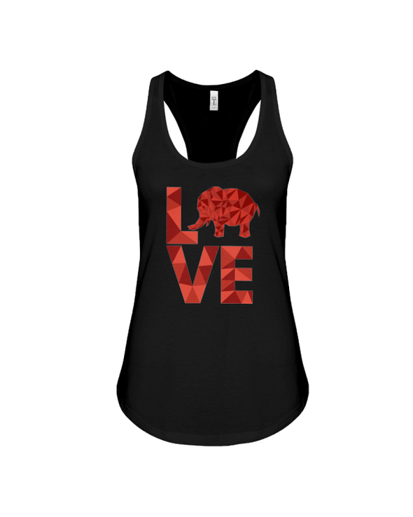 Elephant Love Tank-Top - Red - Black / S - Clothing elephants womens t-shirts