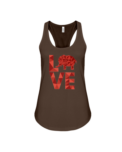 Elephant Love Tank-Top - Red - Chocolate / S - Clothing elephants womens t-shirts