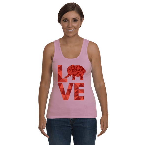 Elephant Love Tank-Top - Red - Clothing elephants womens t-shirts