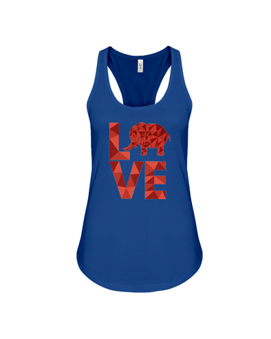 Elephant Love Tank-Top - Red - True Royal / S - Clothing elephants womens t-shirts