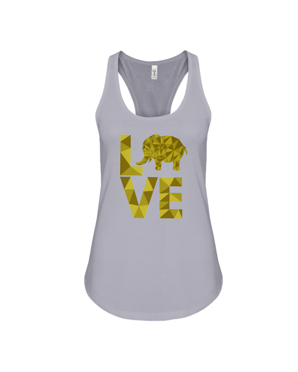 Elephant Love Tank-Top - Yellow - Athletic Heather / S - Clothing elephants womens t-shirts