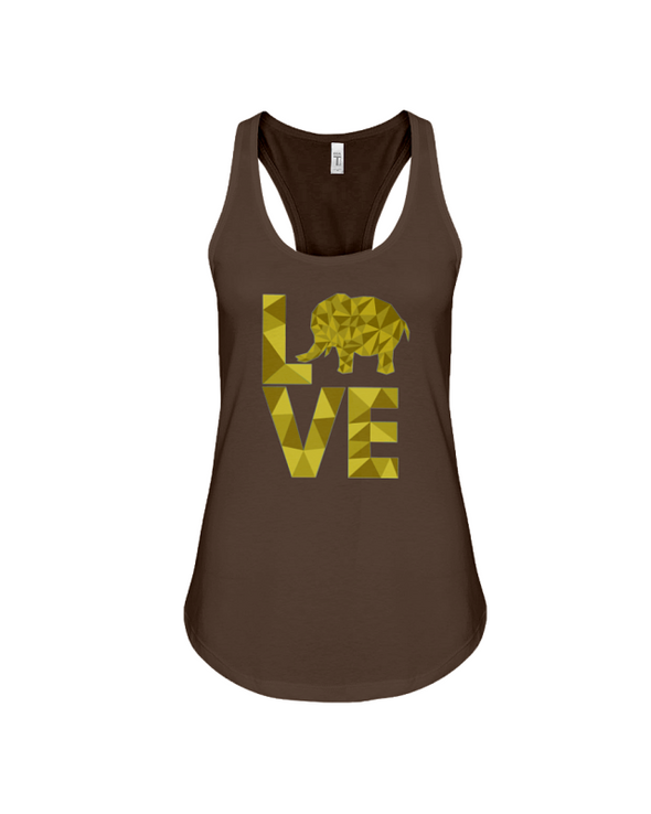 Elephant Love Tank-Top - Yellow - Chocolate / S - Clothing elephants womens t-shirts