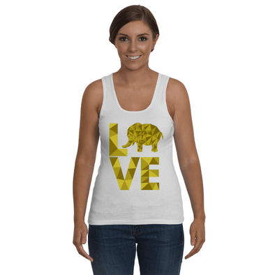 Elephant Love Tank-Top - Yellow - Clothing elephants womens t-shirts