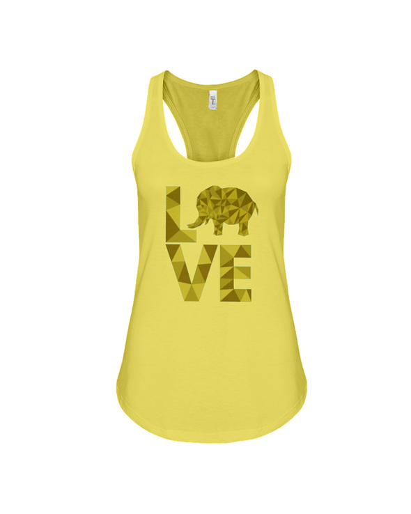 Elephant Love Tank-Top - Yellow - Yellow / S - Clothing elephants womens t-shirts