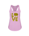 Elephant Love Tank-Top - Yellow - Soft Pink / S - Clothing elephants womens t-shirts