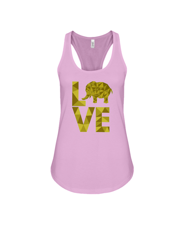 Elephant Love Tank-Top - Yellow - Soft Pink / S - Clothing elephants womens t-shirts