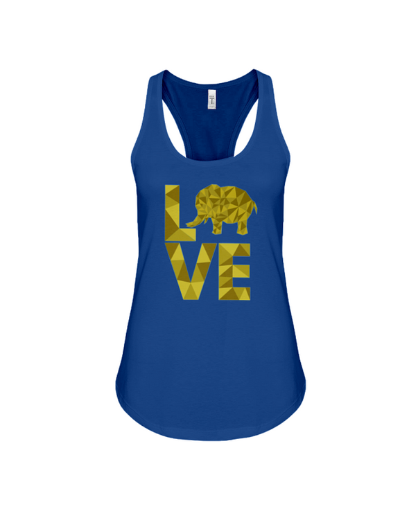 Elephant Love Tank-Top - Yellow - True Royal / S - Clothing elephants womens t-shirts