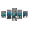 Elephants In The Water - Canvas Wall Art - Blue/Turquiose Elephants - Wall Art canvas prints elephants