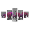 Elephants In The Water - Canvas Wall Art - Purple/Pink Elephants - Wall Art canvas prints elephants
