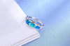 Fire Blue Opal & Sterling Silver Dolphin Ring - Jewelry dolphins opal rings