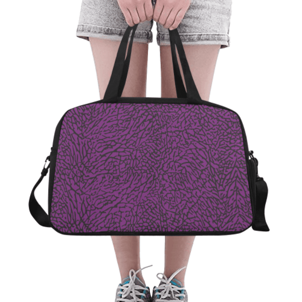 Weekend Travel Bag - Custom Elephant Pattern - Purple Elephant - Accessories Bags Elephants