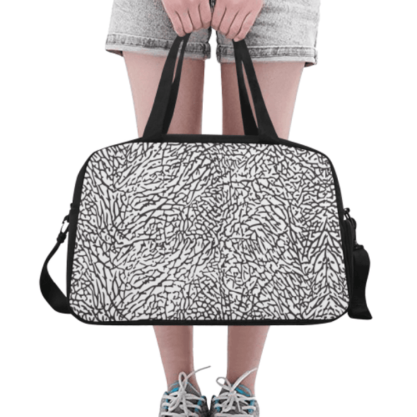 Weekend Travel Bag - Custom Elephant Pattern - White Elephant - Accessories Bags Elephants