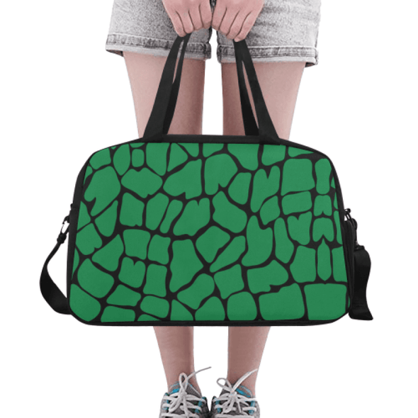 Weekend Travel Bag - Custom Giraffe Pattern - Green Giraffe - Accessories Bags Giraffes