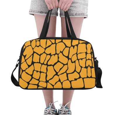 Weekend Travel Bag - Custom Giraffe Pattern - Orange Giraffe - Accessories Bags Giraffes