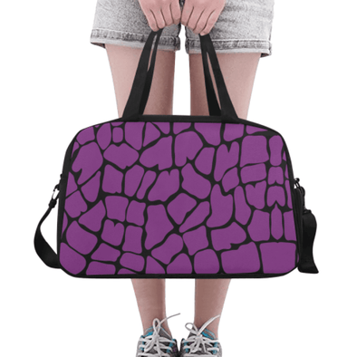 Weekend Travel Bag - Custom Giraffe Pattern - Purple Giraffe - Accessories Bags Giraffes