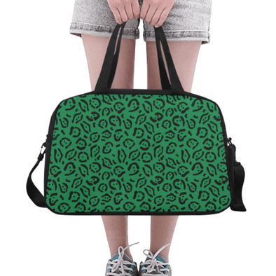 Weekend Travel Bag - Custom Jaguar Pattern - Green Jaguar - Accessories Bags Jaguars