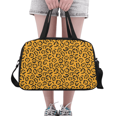 Weekend Travel Bag - Custom Jaguar Pattern - Orange Jaguar - Accessories Bags Jaguars