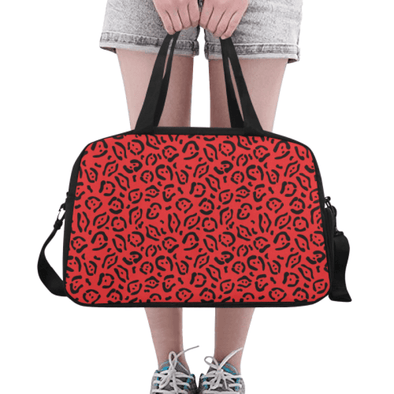 Weekend Travel Bag - Custom Jaguar Pattern - Red Jaguar - Accessories Bags Jaguars