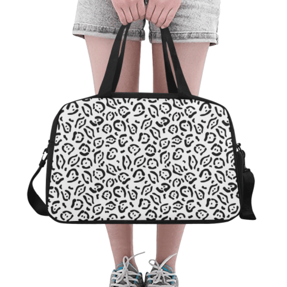 Weekend Travel Bag - Custom Jaguar Pattern - White Jaguar - Accessories Bags Jaguars