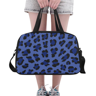 Fitness and Travel Bag - Custom Leopard Pattern - Blue Leopard - Accessories bags leopards