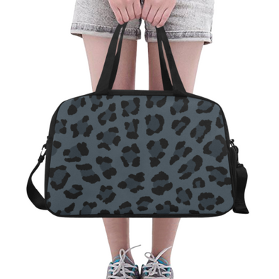 Fitness and Travel Bag - Custom Leopard Pattern - Charcoal Leopard - Accessories bags leopards