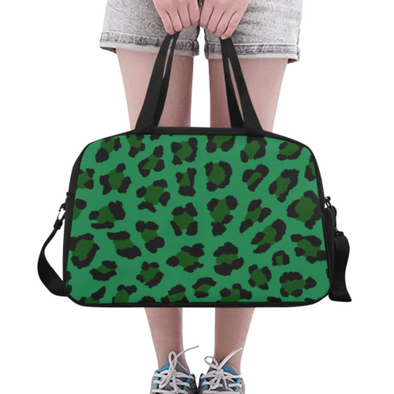 Fitness and Travel Bag - Custom Leopard Pattern - Green Leopard - Accessories bags leopards