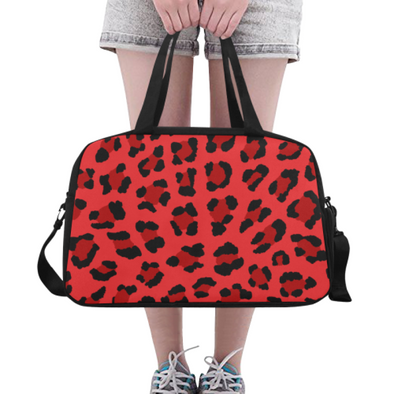 Fitness and Travel Bag - Custom Leopard Pattern - Red Leopard - Accessories bags leopards